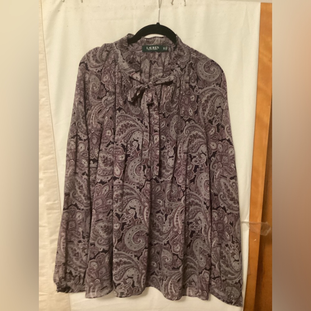 RALPH LAUREN GREEN LABEL Sz XL/TG paisley blouse